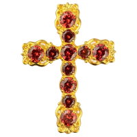 Хрест латунний у позолоті на клобук арт. 2.7.1627лп
