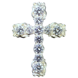 Хрест латунний у срібленні на клобук арт. 2.7.1627л