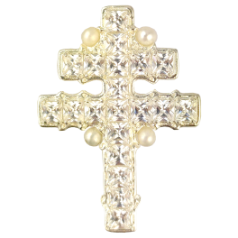 Хрест латунний у срібленні на клобук 2.7.1633л арт. 2.7.1633л
