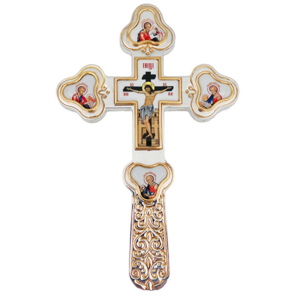 Хрест напрестольний латунний з фрагментарною позолотою арт. BG0781LF