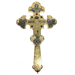 Хрест латунний у позолоті з родіюванням арт. 2.7.1917лпр