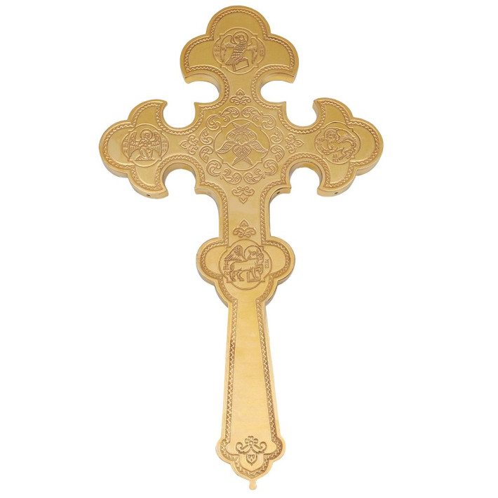 Хрест латунний у позолоті з родіюванням арт. BG1917LPR