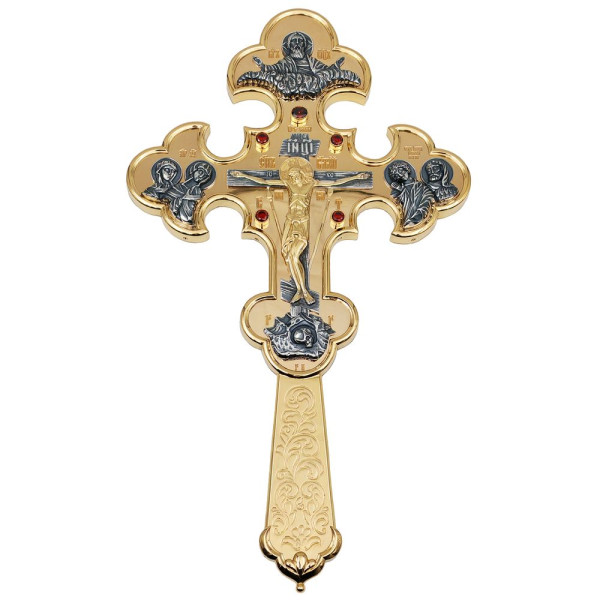Хрест латунний у позолоті з родіюванням арт. BG1917LPR