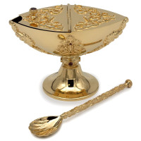 Ладаница з ложкою латунна позолочена арт. BG0842LP