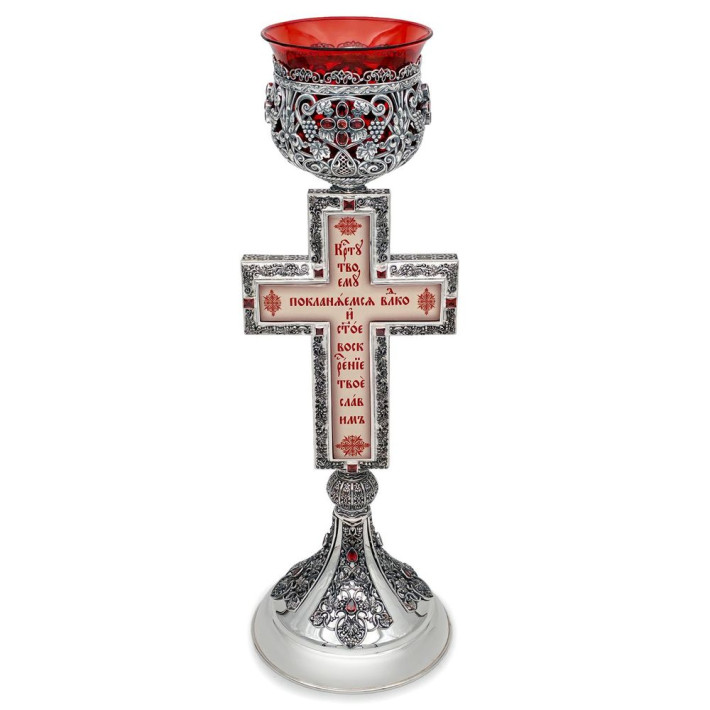 Лампада напрестольна латунна з принтами і зі вставками арт. BG1386L-2