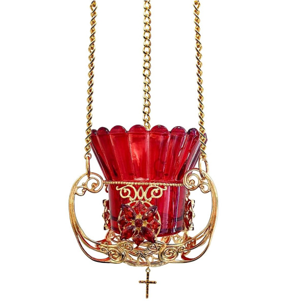 Лампада підвісна латунна Ажурна в позолоті арт. BG0108LP