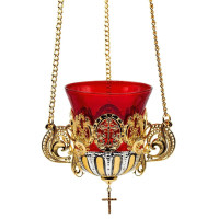 Лампада підвісна латунна з фрагментарною позолотою арт. BG1508LF