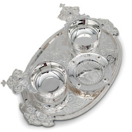 Набір для архієрейської запивки з латуні в срібленні з фіанітами арт. BG0729L-SET