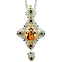 Панагія архієрейська з латуні з позолотою з каменями і ланцюгом арт. BG1486LF-2+1L Панагія архієрейська з латуні з позолотою з каменями і ланцюгом арт. BG1486LF-2+1L