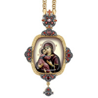 Панагія архієрейська з латуні в позолоті з срібленням з родіюванням і ланцюгом арт. BG1292LPR-2+1LP Панагія архієрейська з латуні в позолоті з срібленням з родіюванням і ланцюгом арт. BG1292LPR-2+1LP