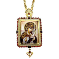 Панагія архієрейська латунна в позолоті з ланцюгом арт. BG1086LP-2+1LP Панагія архієрейська латунна в позолоті з ланцюгом арт. BG1086LP-2+1LP