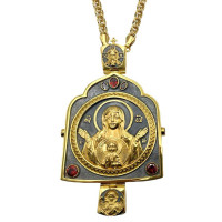 Панагія архієрейська латунна в позолоті з литим образом і ланцюгом арт. BG1589LPR+1LP Панагія архієрейська латунна в позолоті з литим образом і ланцюгом арт. BG1589LPR+1LP