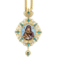 Панагія арзієрейська латунна в позолоті зі срібленням і ланцюгом арт. BG1591LPF-2+1LP Панагія арзієрейська латунна в позолоті зі срібленням і ланцюгом арт. BG1591LPF-2+1LP