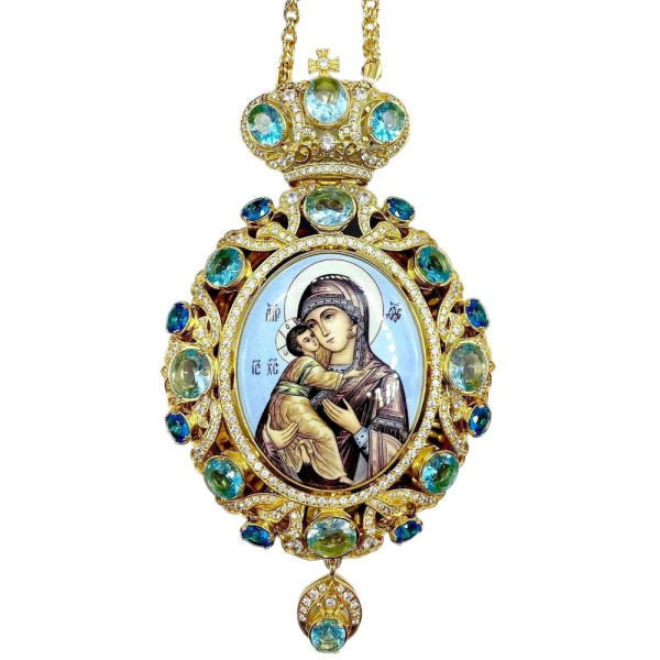 Панагія латунна в позолоті з ланцюгом арт. BG1554LP-2+1LP