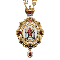 Панагія латунна в позолоті з друкованим образом і ланцюгом арт. BG0677LP-2+48LP