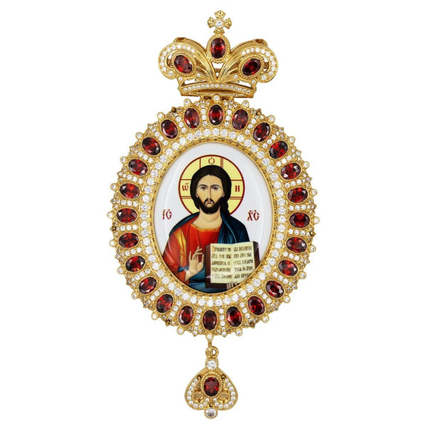 Панагія латунна в позолоті зі вставками арт. BG0591LP-2