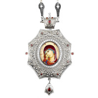 Панагія латунна в срібленні з чорнінням і ланцюгом арт. BG2280LR-2+80LR