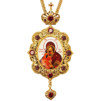 Панагія з ланцюгом латунна в позолоті з принтом арт. BG0702LP-2+1LP