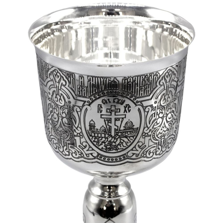 Потир 0,5 літра комбінований з латуні в срібленні з чорнінням арт. BG2098KLR