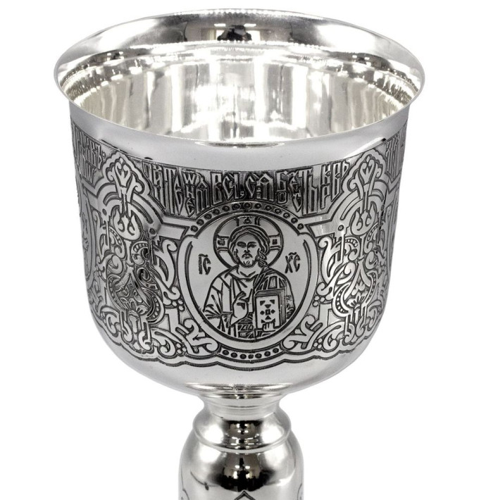 Потир 0,5 літра комбінований з латуні в срібленні з чорнінням арт. BG2098KLR