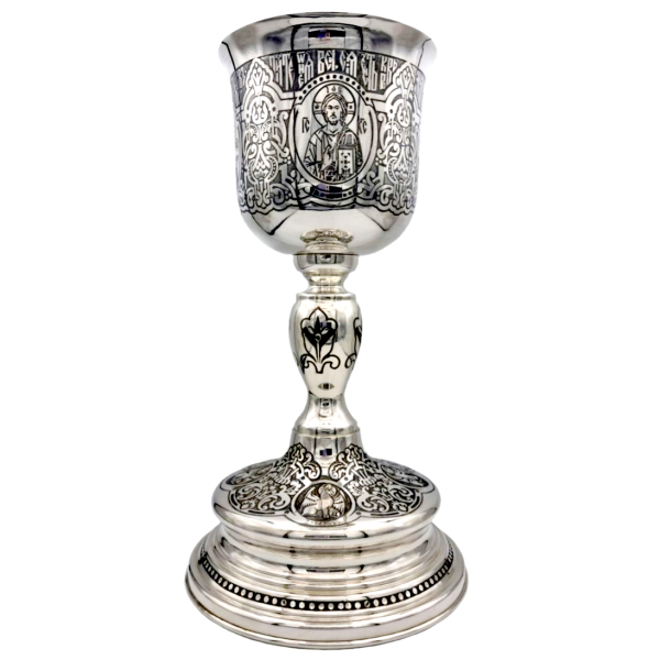 Потир 0,5 літра комбінований з латуні в срібленні з чорнінням арт. BG2098KLR