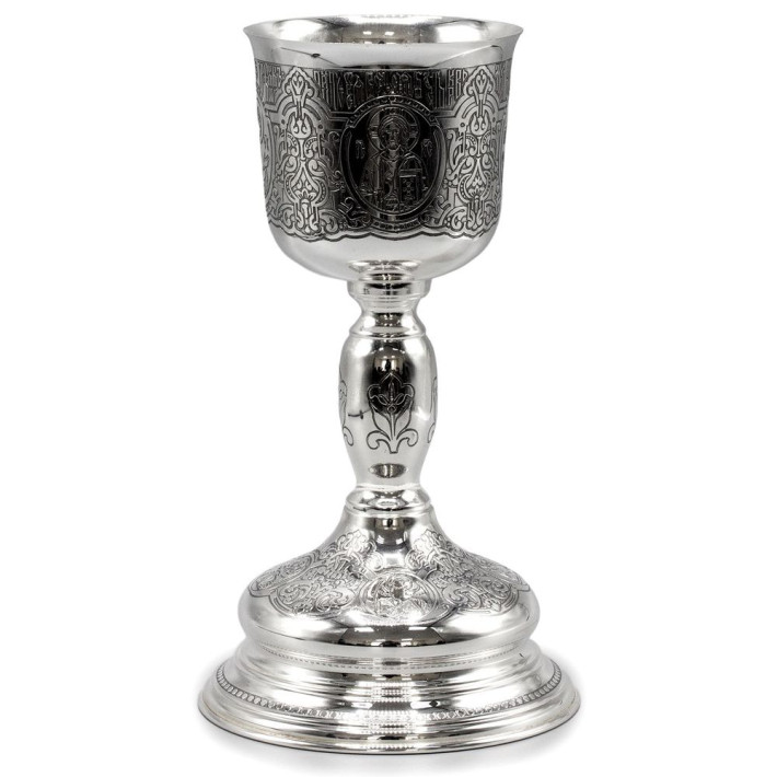 Потир 0,5 літра комбінований з латуні в срібленні з чорнінням арт. BG2098KLR