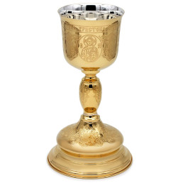 Потир комбінований 0,5 літра з латуні в позолоті арт. BG1813KLP
