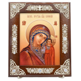 Ікона вінчальна латунна Божа Матір Казанська арт. 2.77.0133л
