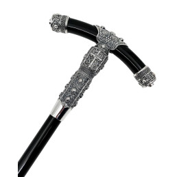 Жезл ігуменський з латуні, посріблений з чорненням, арт. BG0918LR